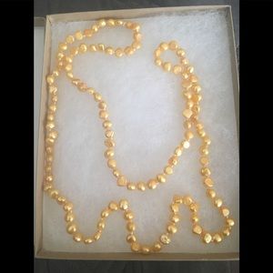 Golden Freshwater Pearls - 36” In Length